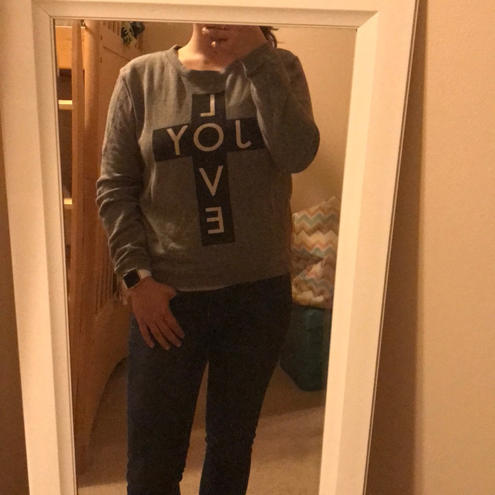 Grey graphic sweater